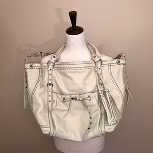 Isabella Fiore Tobo Ivory Leather Shoulder Bag